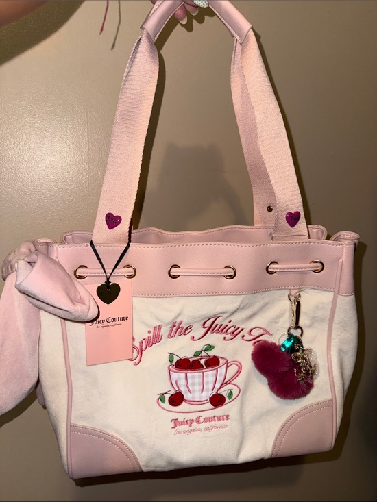 Juicy Couture Handbags - NEW Juicy Couture Soft White 'Spill the Juicy Tea' Sweet Tea Party Tote